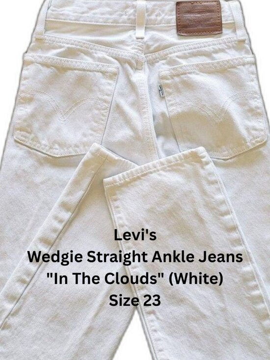 Levi's Denim - Levi's - Wedgie Straight Ankle Jeans - "In The Clouds" (White) - Women Size 23
